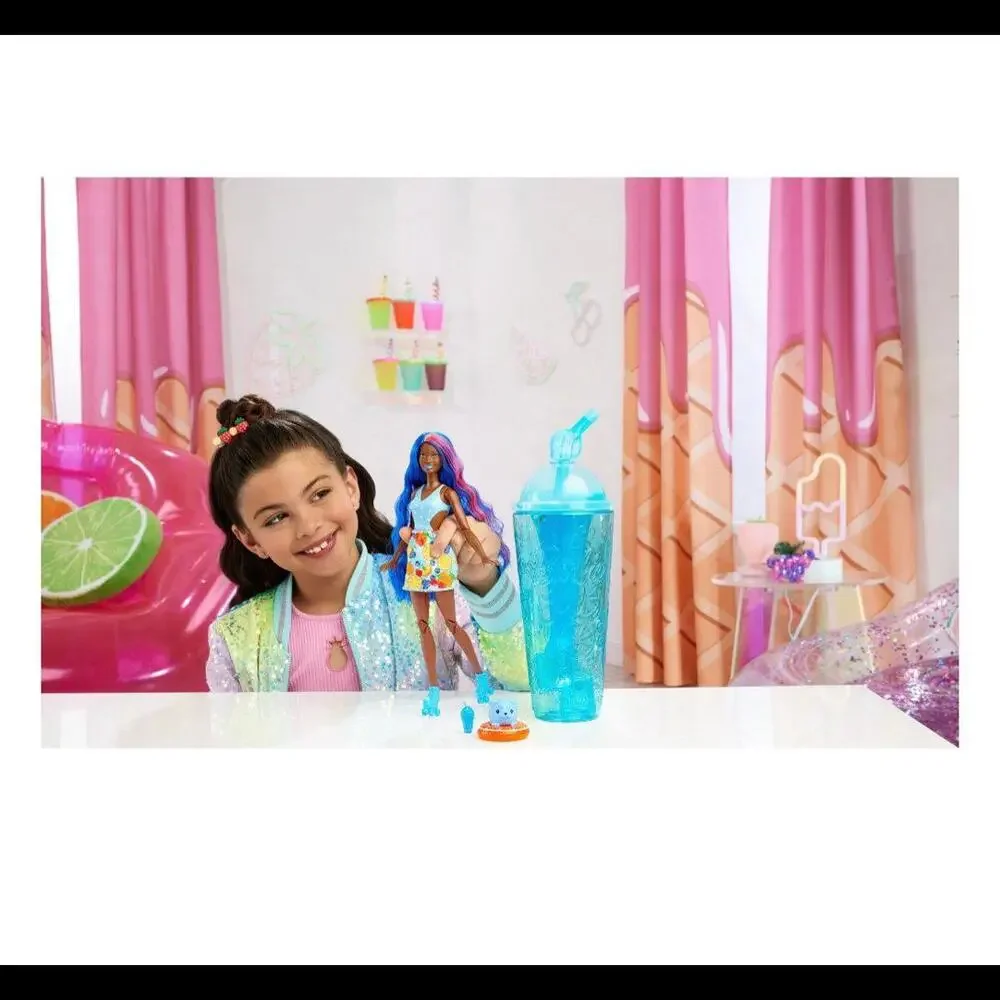 Barbie Pop Reveal Fruit Series Fruit Punch Doll, 8 Surprises Include Pet, Slime,